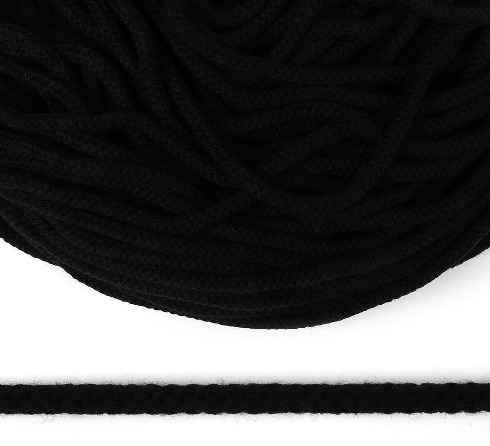 Шнур круглый полиэфир 9 мм, 1с-90, чёрный