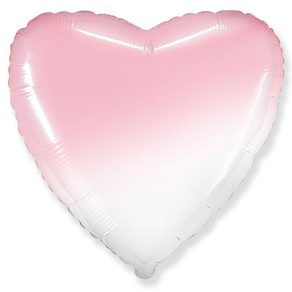 Сердце 32&quot; Бело-розовый градиент / White-Pink gradient Fm