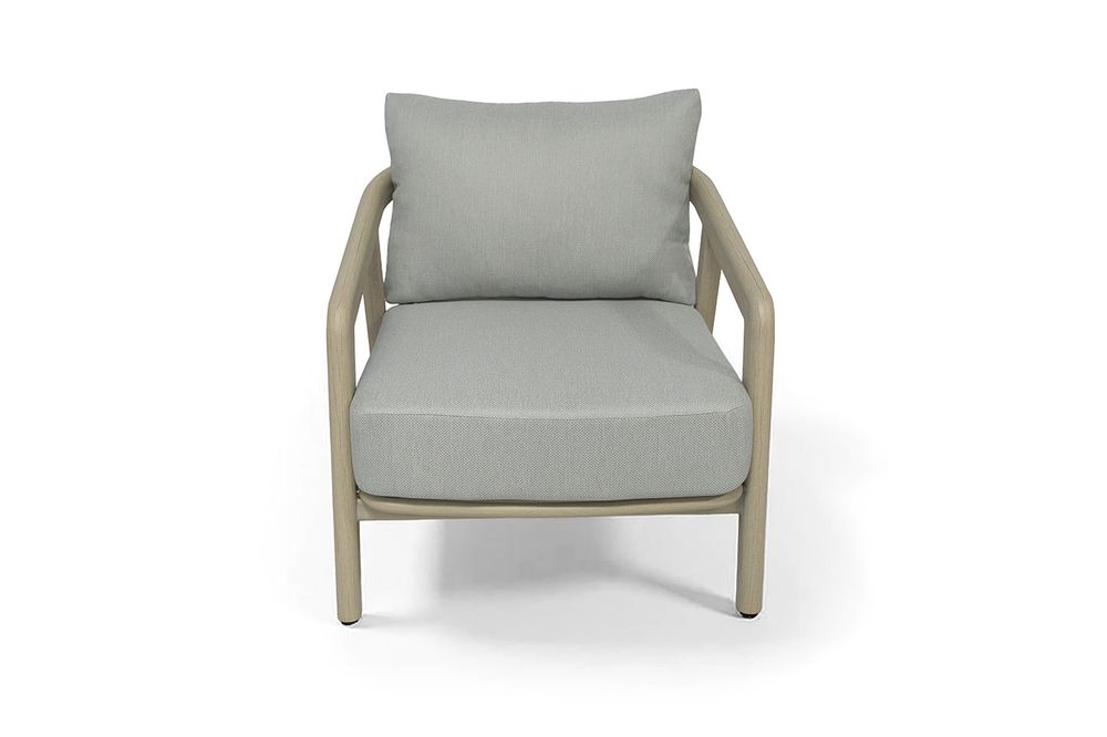 "Брюссель" лаунж-зона из искусственного ротанга на 5 персон, цвет серый, каркас под дерево (холодно-бежевый)