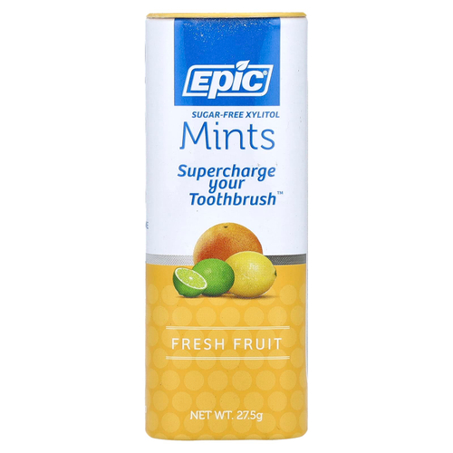 Epic Dental, Со 100% подслащенным ксилитом, свежие фрукты и фрукты, конфеты, без сахара, 30 г