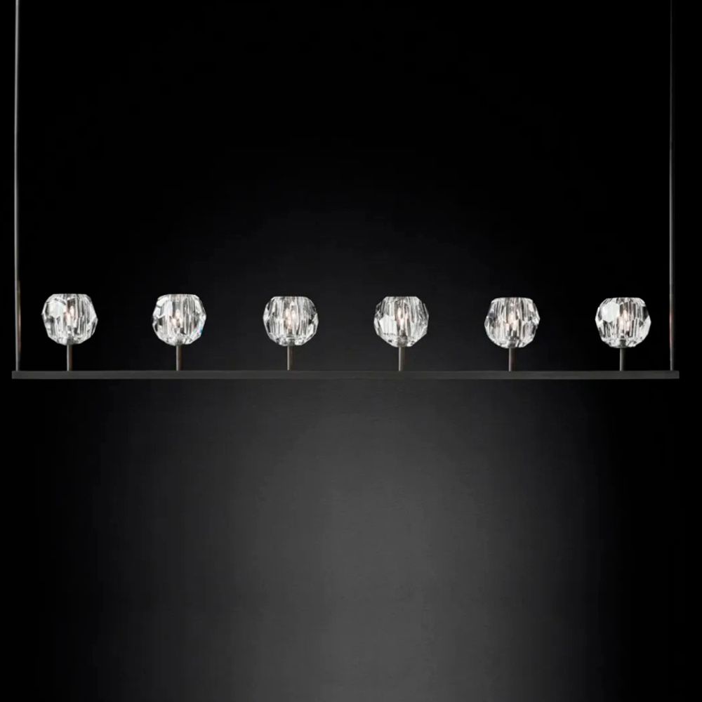 Люстра Boule De Cristal Linear Chandelier 6 Black By Imperiumloft