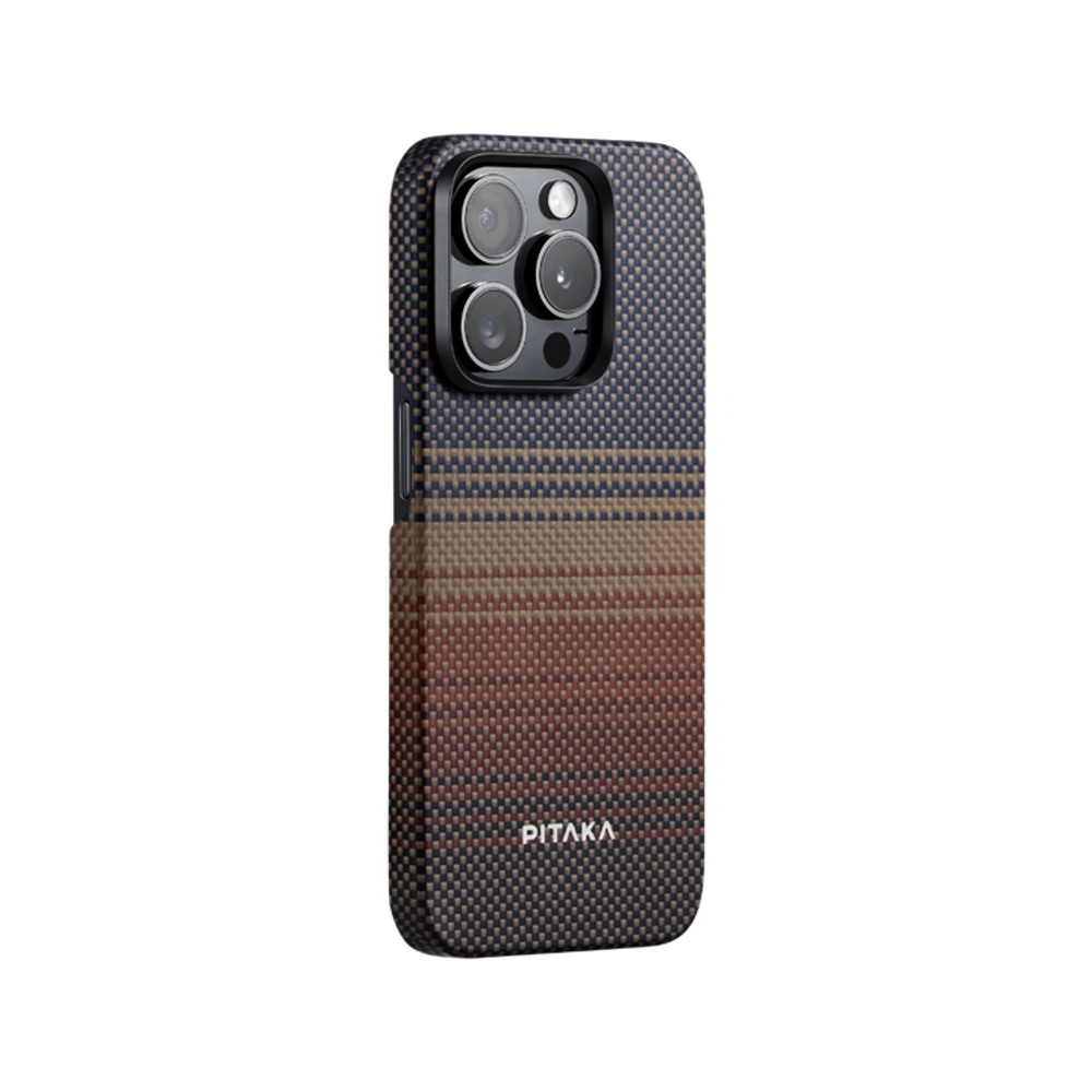 Чехол Pitaka Fusion Weaving MagEZ Case 4 для iPhone 15 Pro Sunset (Коричневый)