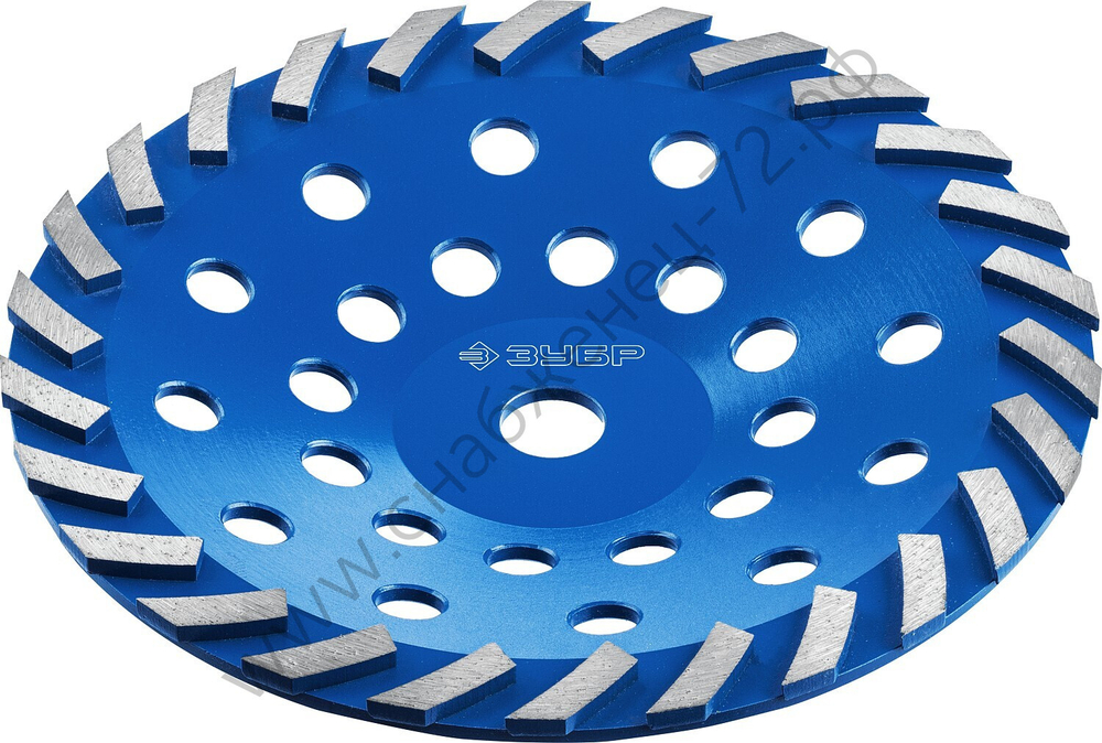 ЗУБР Турбо d 230 мм, Сегментная алмазная шлифовальная чашка, Профессионал (33370-230)