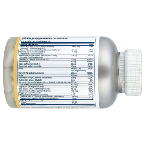 Solaray, Twice Daily Multi Energy™, мультивитамины, без железа, 120 капсул