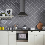 Dar Ceramics Biselado Negro Brillo 10x20