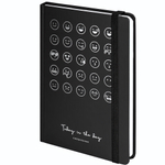 Ежедневник недатир. А5 128л. "Emoji" с резинкой, твердый, фольга (STAFF)