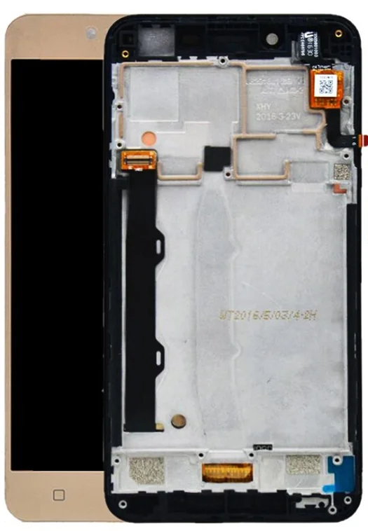 Дисплей для Lenovo K5 Plus в сборе с тачскрином на рамке (Gold)