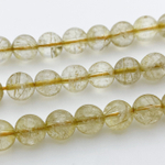 Бусины Кварц рутиловый, размер 6,8-7 мм, цена за 15 шт (1/4 нити)