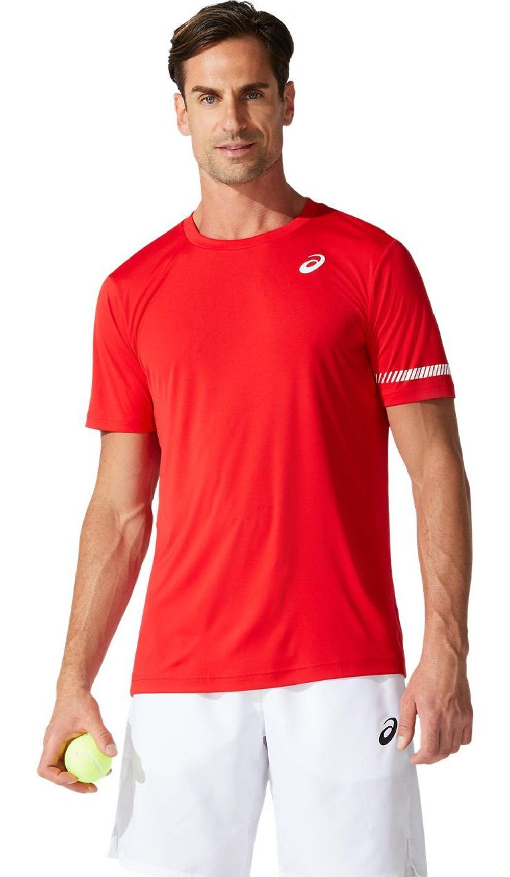 Теннисная футболка Asics Court M SS Tee - classic red