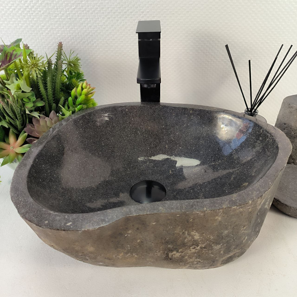 Каменная раковина из речного камня RS-05207 (41*34*14) 0856 из натурального камня