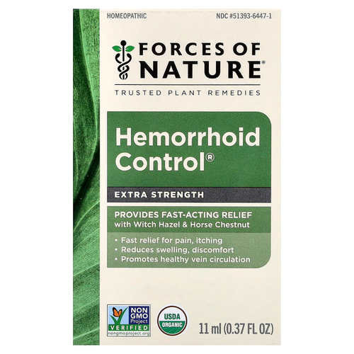 Forces of Nature, Hemorrhoid Control®, средство от геморроя, 11 мл