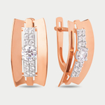Серьги женские с фианитами из розового золота 585 пробы (арт. 024612-1102)