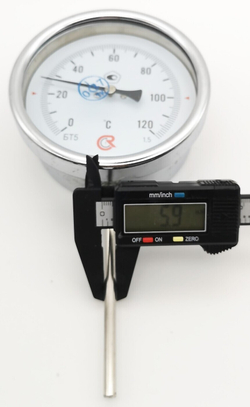 Термометр биметаллический БТ-52.211 (0+120) G1/2, 100мм 1.5 радиальный
