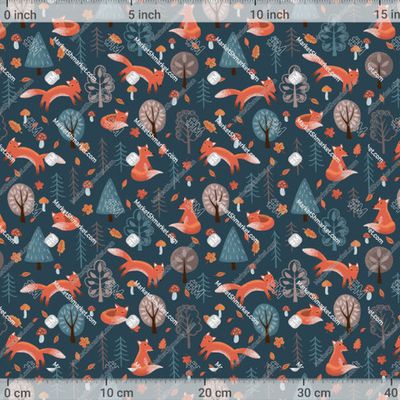 Лисы в осеннем лесу на тёмном фоне by GalinaYarygina_Galo4ka555 652 DPI