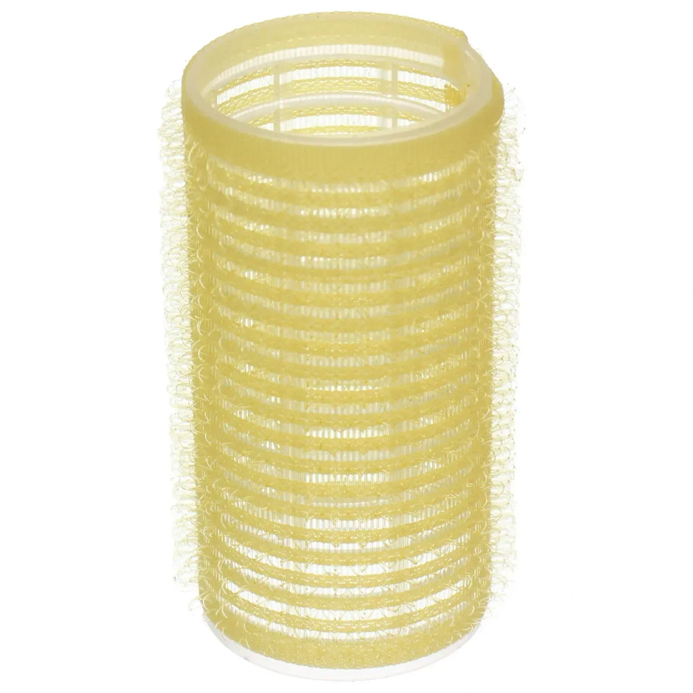 Бигуди липучки, 6шт., однотонные, цвет светло желтый, d-3см