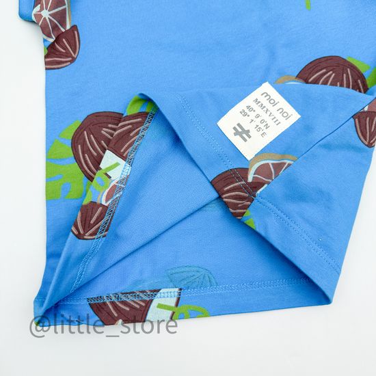 Футболка из футера (тонкого) Moi Noi, Кокосы на Ярко-синем