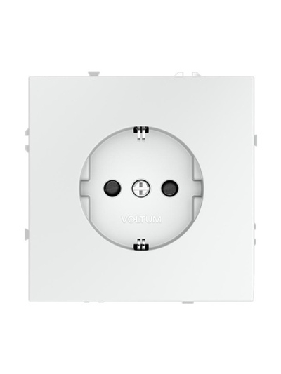 Розетка 1-м СП S70 16А с заземл. защ. шторки механизм бел. матов. Voltum VLS040202