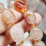 Клубничный кварц, крупная галтовка, 10-15 мм, камни овалы бочонки, штучно