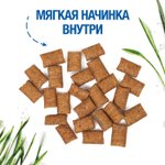 Лакомство Monge Gift Hairball для кошек "Хрустящие подушечки с начинкой" с лососем и кошачьей мятой для вывода шерсти 60 г