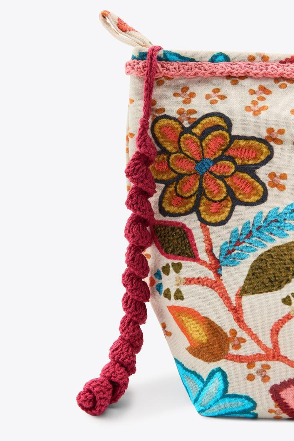 ZARA НЕСЕССЕР С ВЫШИВКОЙ И ЦВЕТОЧНЫМ ПРИНТОМ, РАЗНОЦВЕТНЫЙ