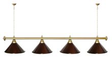 Лампа STARTBILLIARDS 4 пл. (плафоны красные,штанга золотая,фурнитура золото)
