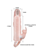 Удлиняющая телесная насадка с 2 виброэлементами (Цвет: телесный)