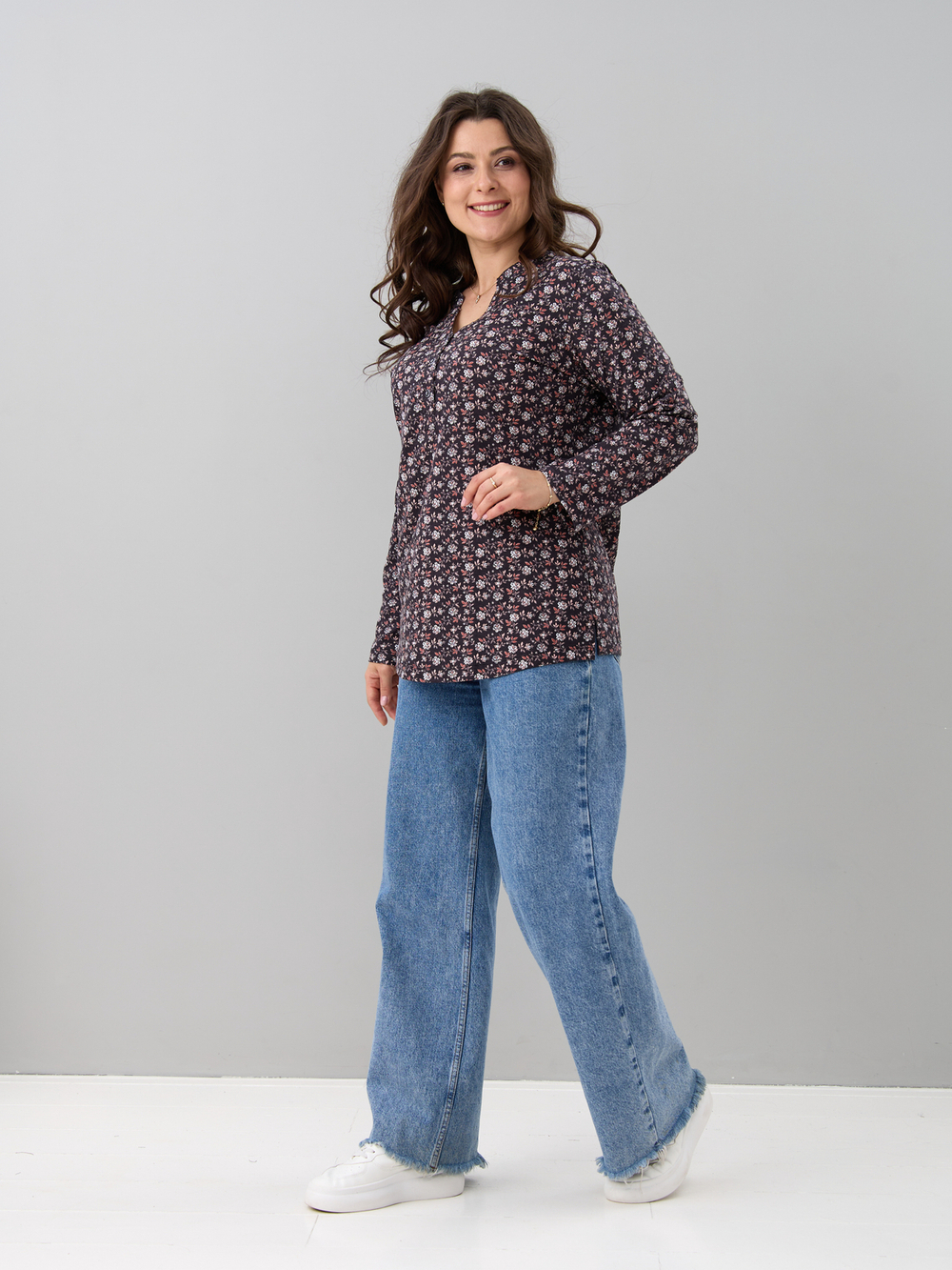 Блузка БЛ-22/серый-терракответочка