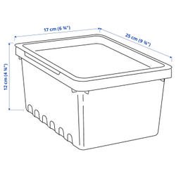 IKEA UPPSNOFSAD  (ИКЕА УППСНОФСАД)  -  Контейнер с крышкой, черный, 25x17x12 см/3,5 л