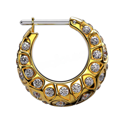 Серьги-конго для ушей Peony Golden Biojoux BJT290