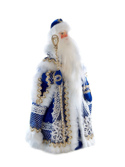 Кукла коллекционная Дед Мороз в кружевной шубе