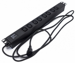 Блок розеток 19", 8 розеток Hyperline SHE19-8IEC-2.5IEC