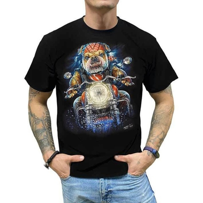 Футболка Бульдог на мотоцикле (S)