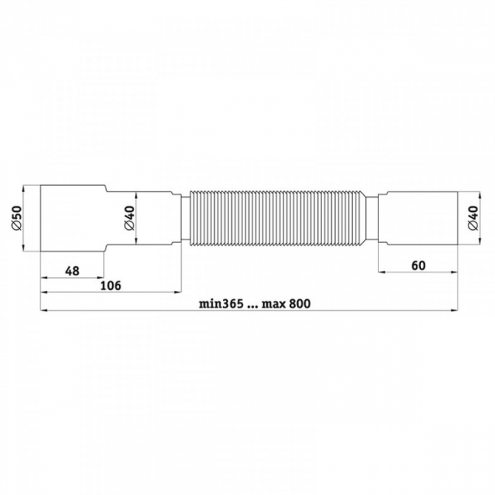 Гофра 1 1/2 ф40*40/50 800мм D80 или К406