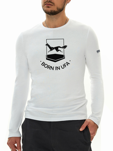 Лонгслив мужской «Рожденный в Уфе монохром»