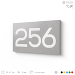 Номер на дверь 256, табличка на дверь для офиса, квартиры, кабинета, аудитории, склада, серая 120х70 мм, Айдентика Технолоджи