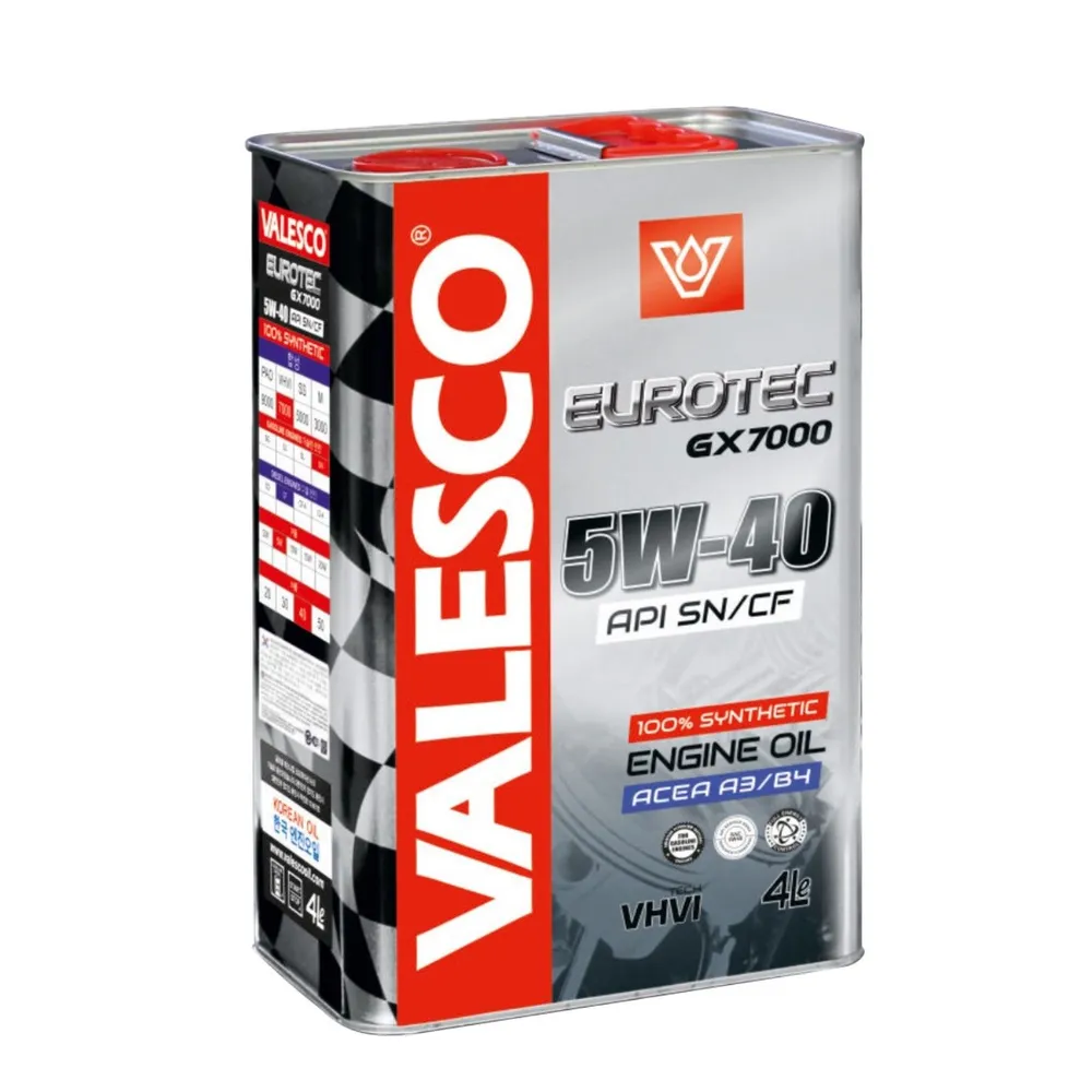 Моторное масло Valesco Eurotec GX7000 5W-40, SN/CF, синтетическое, 4 л