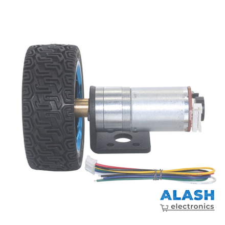 Smart Little Car — редукторный мотор-колесо JGA25-370 с энкодером и муфтой