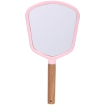 Зеркало косметическое с ручкой «Cute look - Королева», прямоугольник, цвет пудровый 12*25см