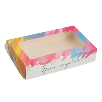 Коробки под конфеты сырники, кондитерская упаковка «Мазки», 20 х 12 х 4 см