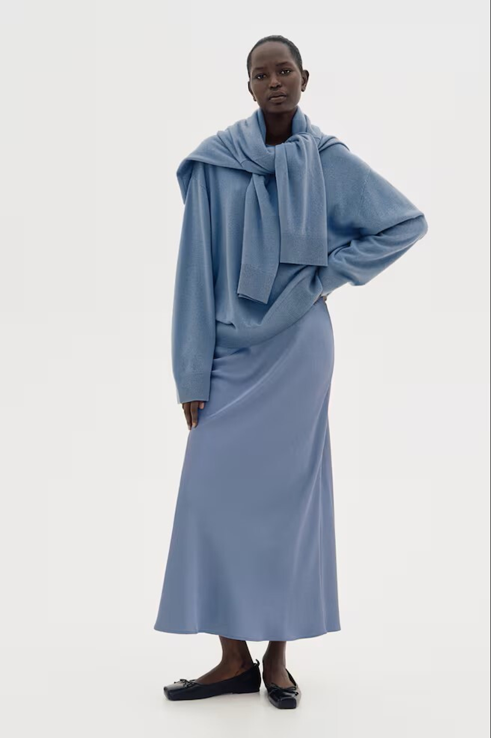 H&M Юбка миди, голубой