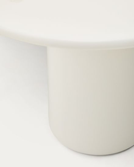 Журнальный столик Albanella из цемента с глянцевой белой отделкой Ø65 см