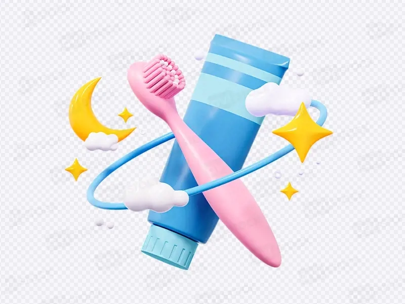 3D иконки для детского здоровья зубов — стильный набор PNG