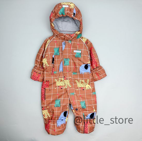 Комбинезон демисезонный "Звери на клетке" светлый терракот