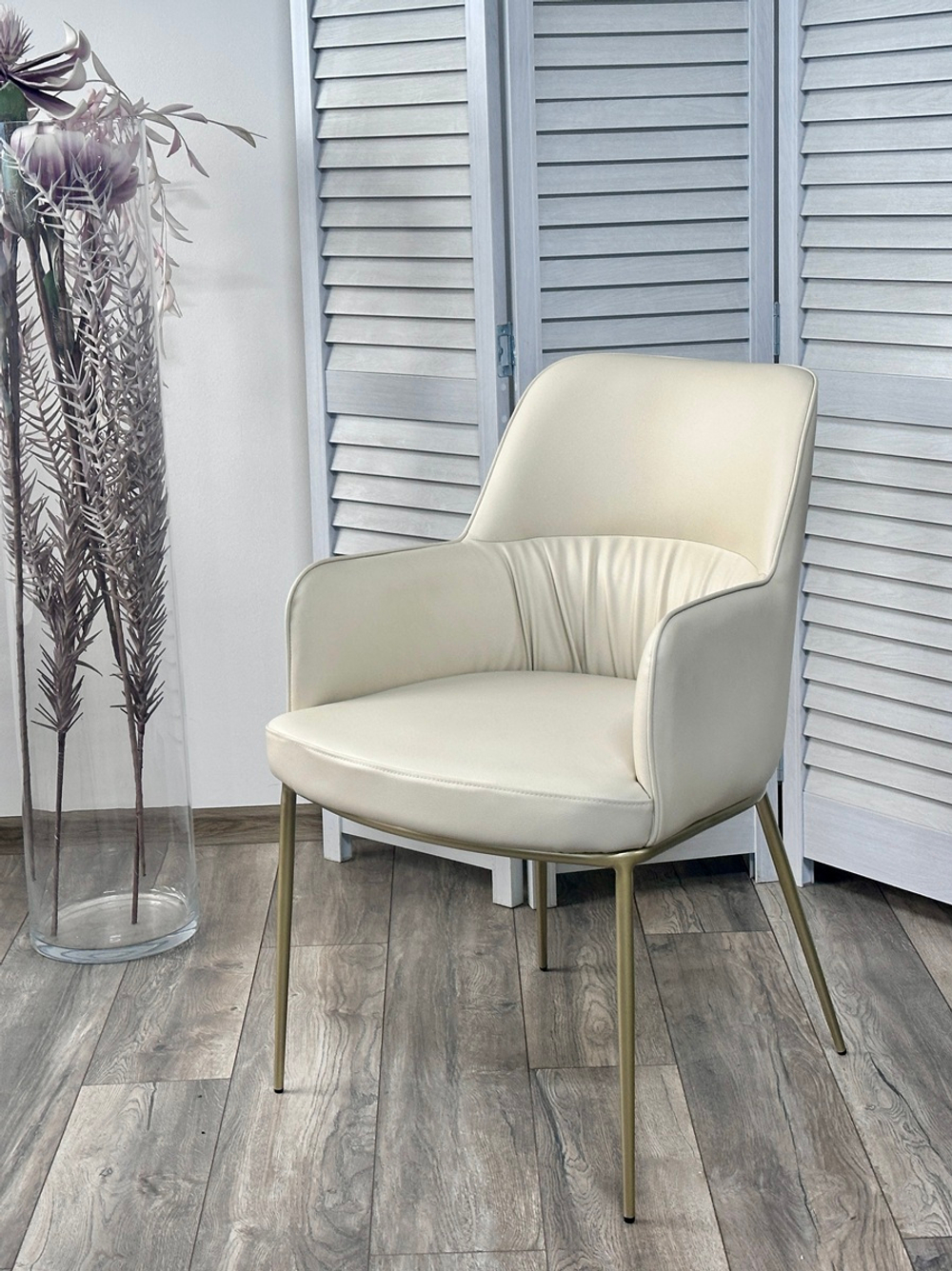 Стул М-City DISAUR Бруно (Bruno) Молочный Milk T1-02, Экокожа, Шампань