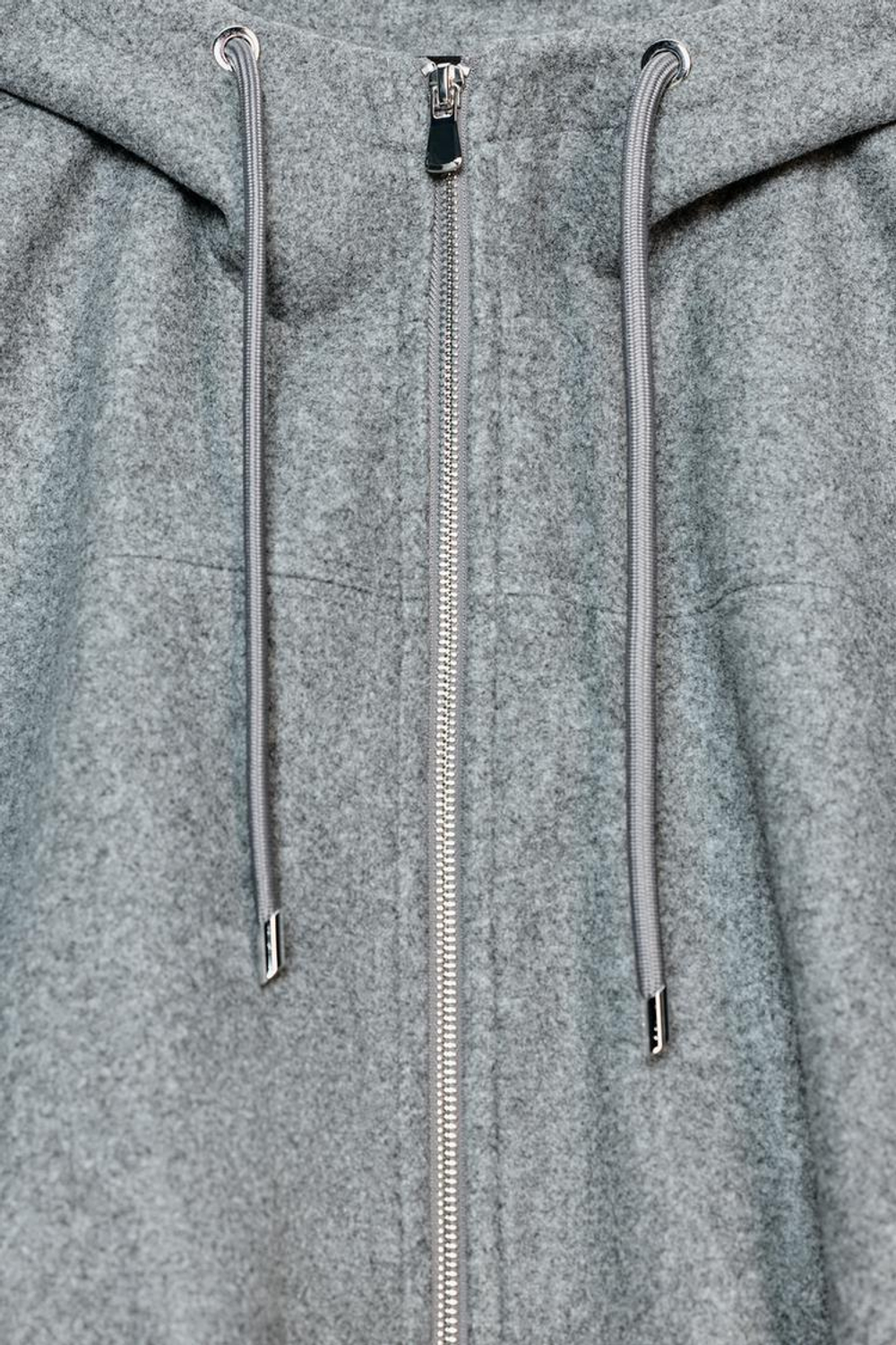 ZARA БОМБЕР ОВЕРСАЙЗ С КАПЮШОНОМ ИЗ МЯГКОЙ ТКАНИ, СЕРЫЙ