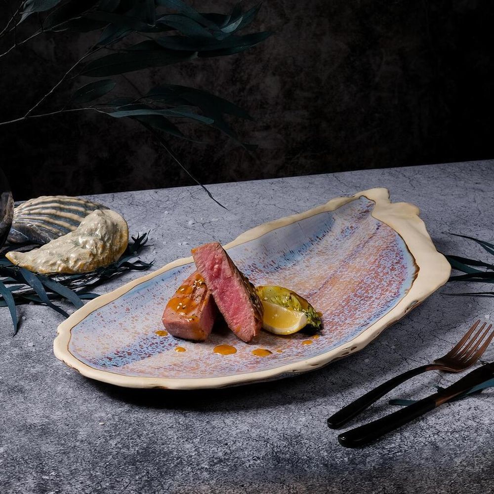 Блюдо овальное 51,8*23,5 см h3,5 см Light Purple Shell Northern Blue Frutti di Mare P.L. [1]