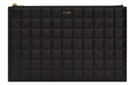 SAINT LAURENT Lambskin Handheld Storage Bag For Tablet Regular Women"s Black