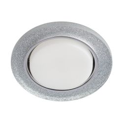 Светильник встраиваемый cо светодиодной подсветкой ЭРА DK LD51 CH/SHSL под лампу GX53 хром/серебро | Встраиваемые LED светильники