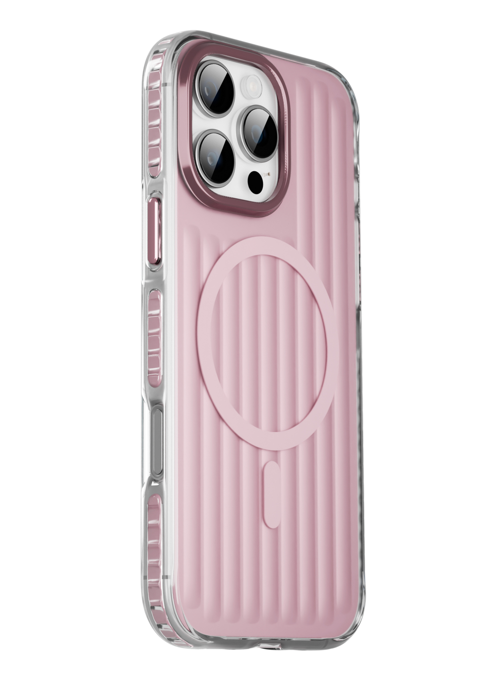 Чехол Gurdini Ocean Case с поддержкой MagSafe для iPhone 16 Pro (Розовый)