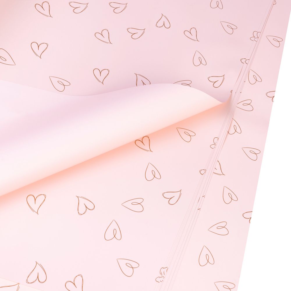 ЛИСТ &quot;СЕРДЕЧКИН&quot; 58*58/20шт РОЗОВЫЙ